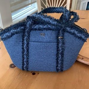 Eric Javits Blue Straw Purse